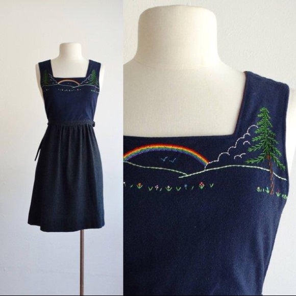 70s pinafore dress